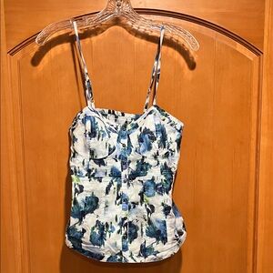 LC Lauren Conrad Blue and Green Patterned Camisole
